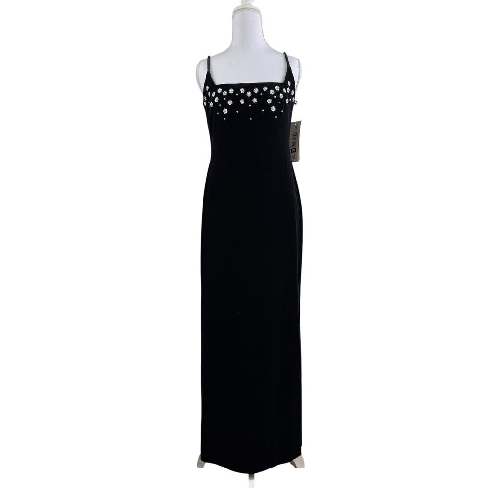 NWT Vintage Besty & Adam Velvet Slip Maxi Dress 6 Petite 90s Pearl Whimsygoth